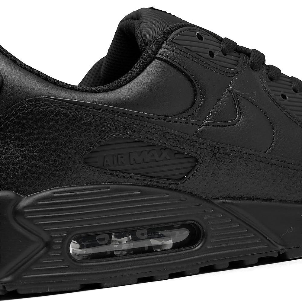 Men's Nike Air Max 90 LTR "Leather Triple Black" Blk/Blk-Blk (CZ5594 001)
