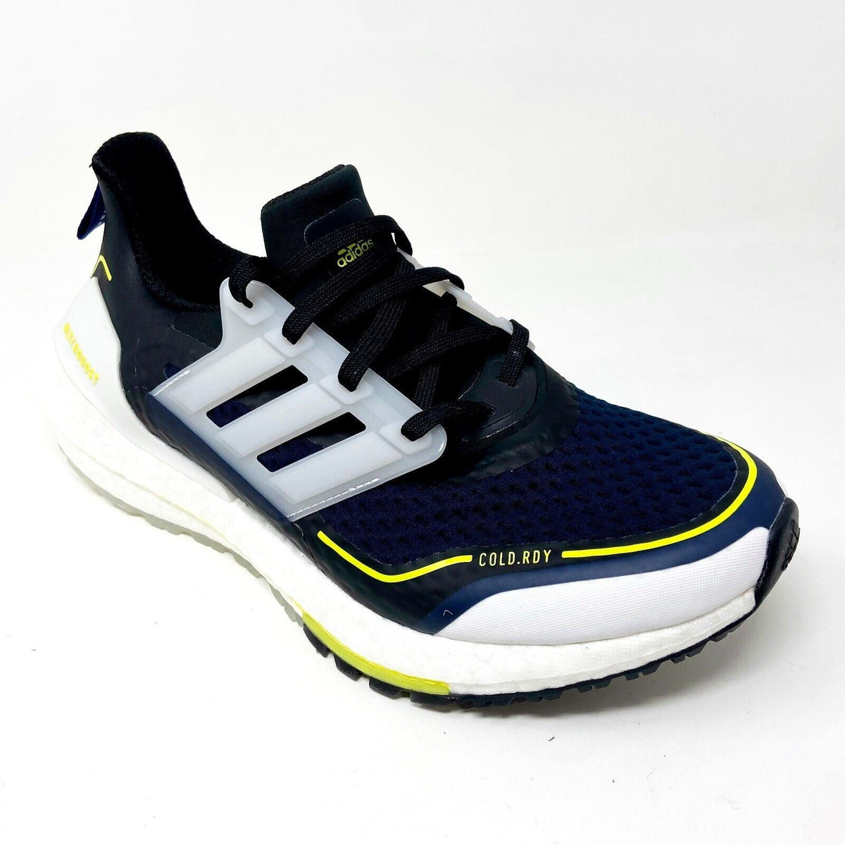 Adidas Ultraboost 21 COLD.RDY Navy Yellow White Mens Running Sneakers S23893