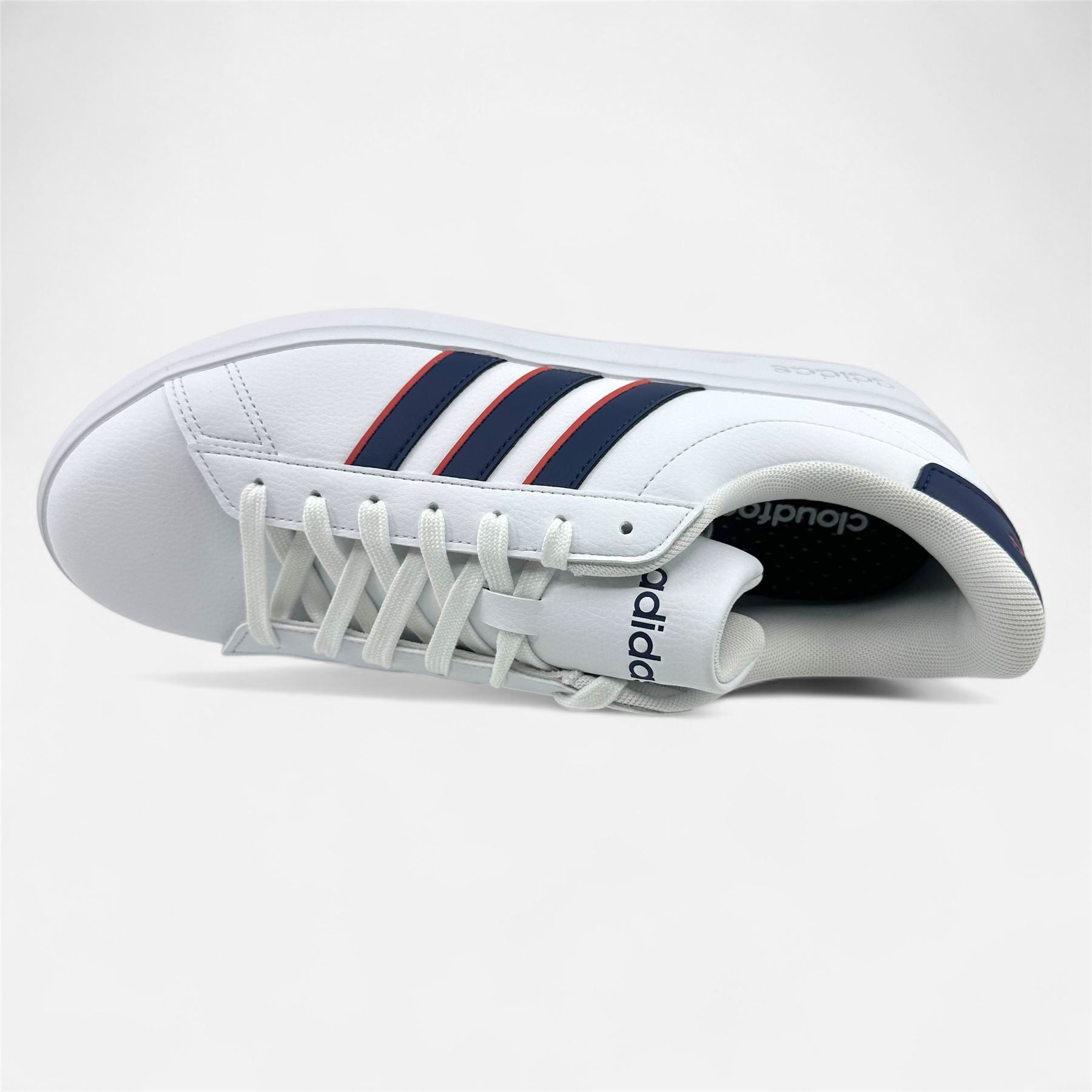 Adidas Grand Court 2.0 White Dark Blue Preloved Scarlet Mens Athletic Sneaker (ID2947)