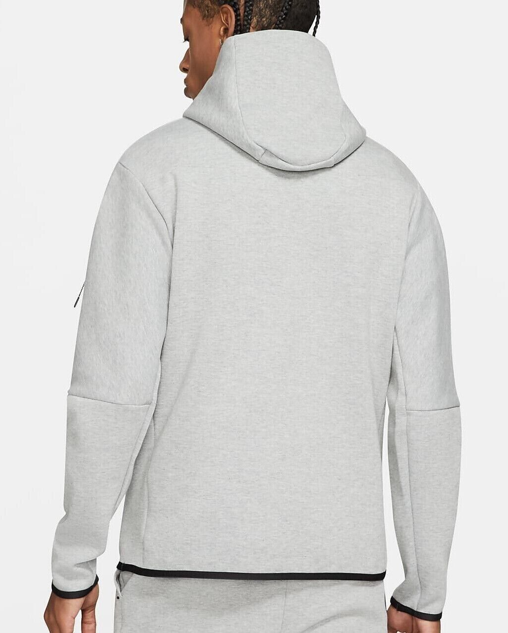 Men's Nike Sportswear Heather Gray/Black Tech Fleece Pullover Hoodie (DD5174 063)