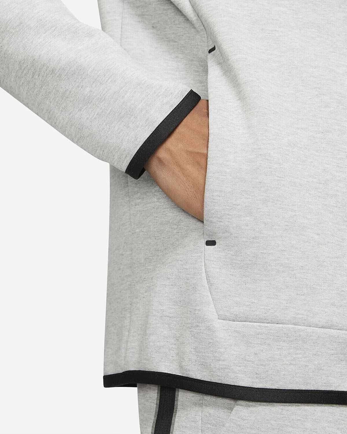 Men's Nike Sportswear Heather Gray/Black Tech Fleece Pullover Hoodie (DD5174 063)