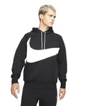 Men's Nike Black/White Sportswear Swoosh Tech Fleece Pullover Hoodie (DD8222-010)