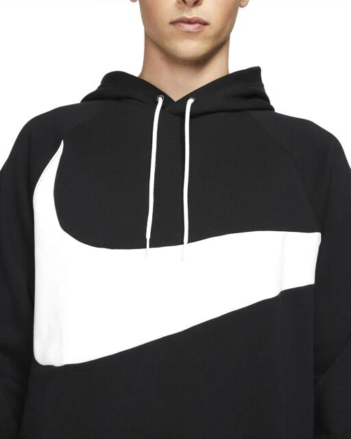 Men's Nike Black/White Sportswear Swoosh Tech Fleece Pullover Hoodie (DD8222-010)