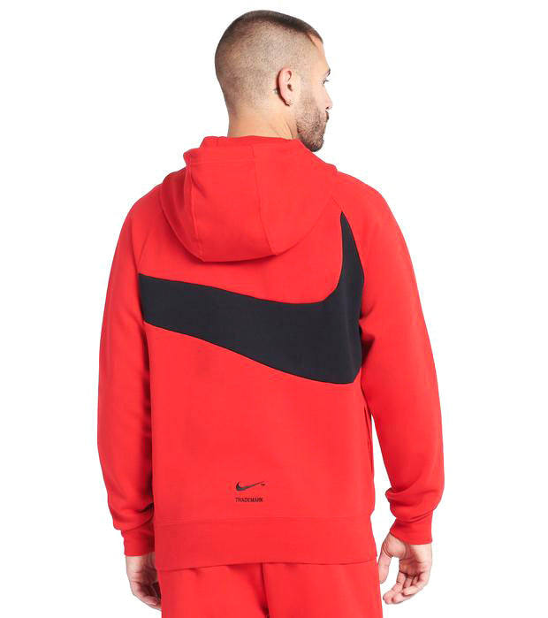 Men's Nike Red/Black Sportswear Swoosh Tech Fleece Pullover Hoodie (DD8222-657)