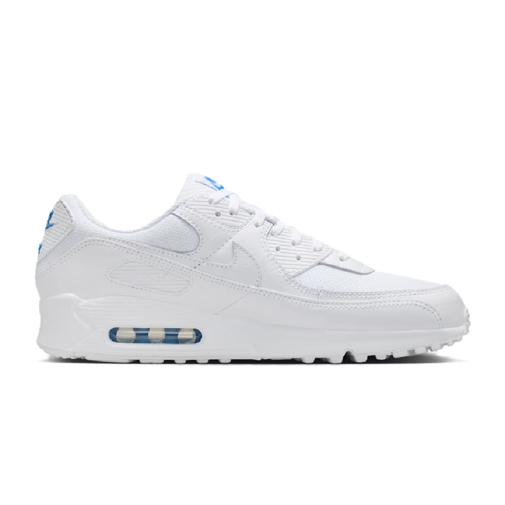 Men's Nike Air Max 90 White/White-Blue Crystal (DM0029 123)