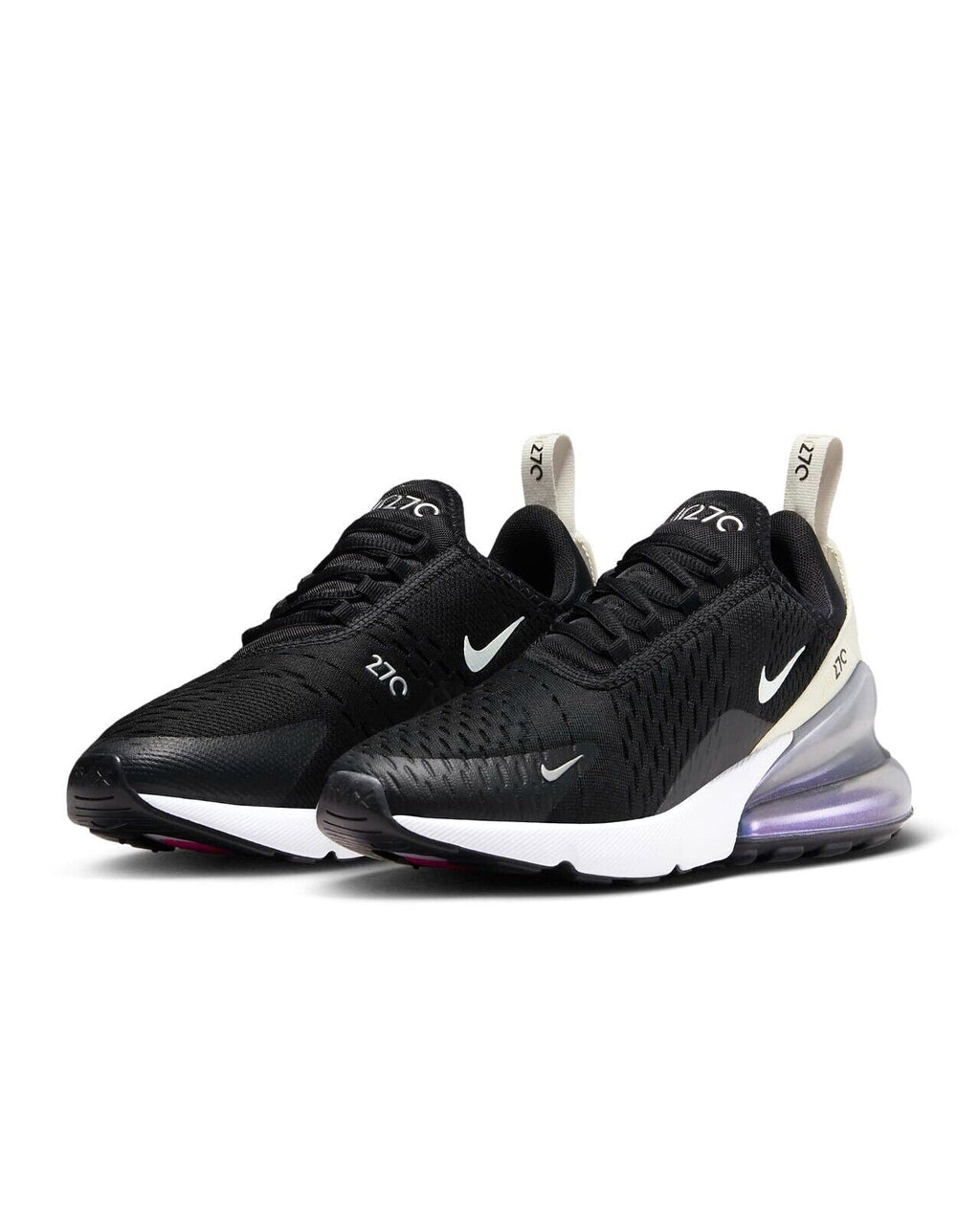 Women's Nike Air Max 270 Black/Metallic Silver-Phantom (DZ7736 002)