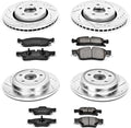 Front and Rear Carbon Fiber Brake Pads with Drilled & Slotted Brake Rotors Kit U67265