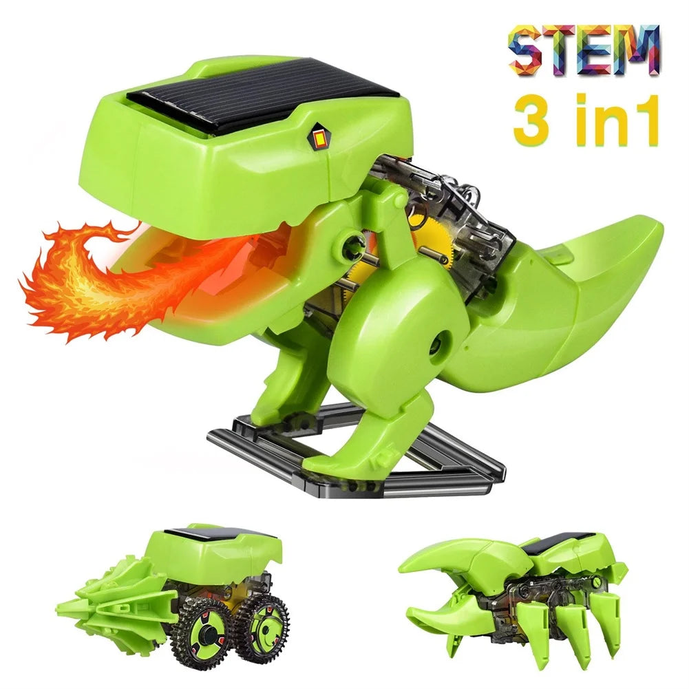 3-in-1 Solar Powered Dinosaur Robot Building Toys P673604