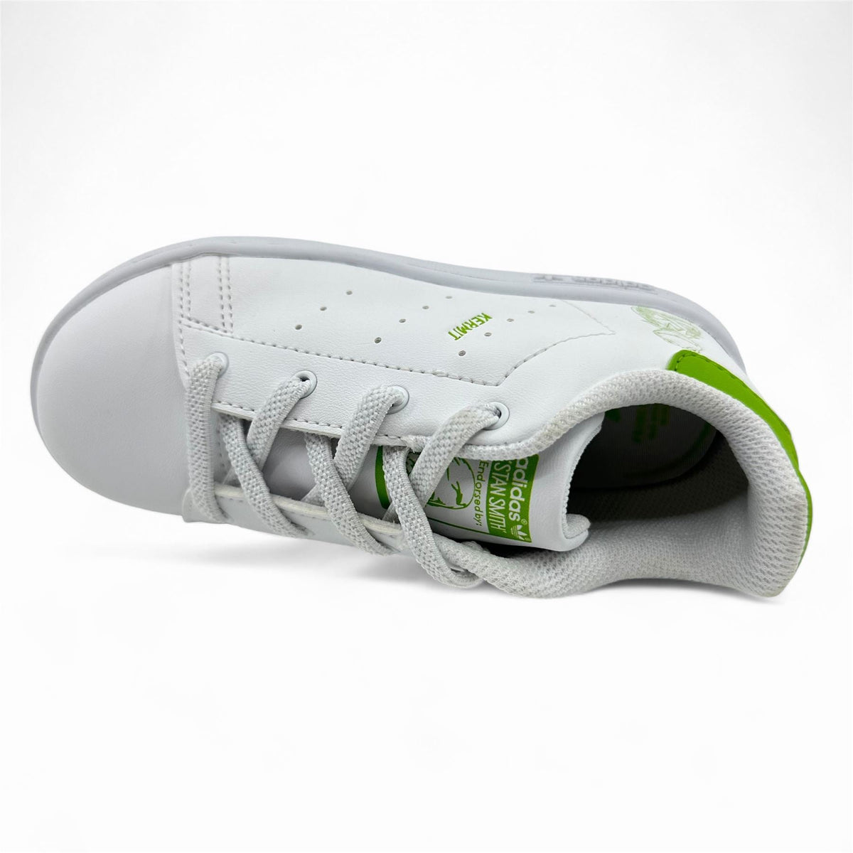 Adidas Stan Smith EL White Green Baby Toddler Disney Kermit The Frog Sneaker (FY6537)