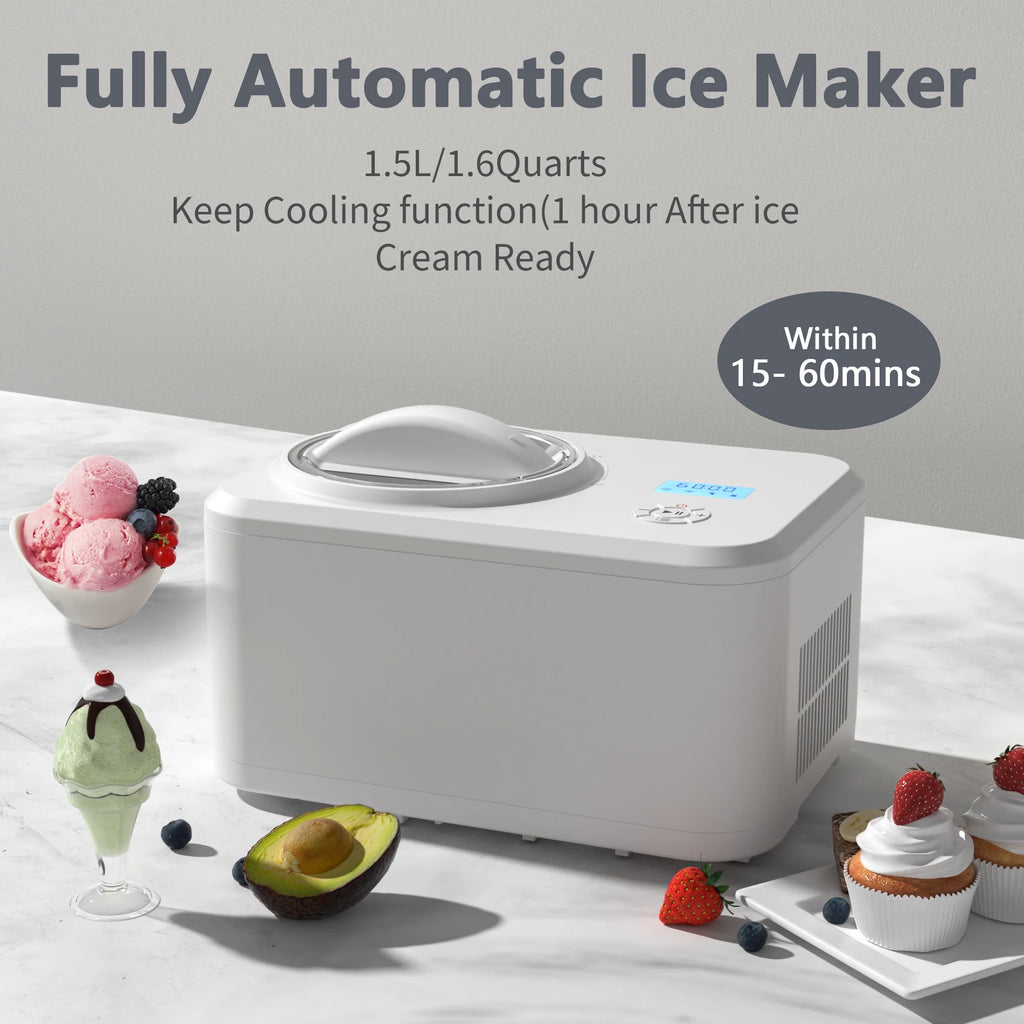 White Automatic Electronic Ice Cream Maker J582756