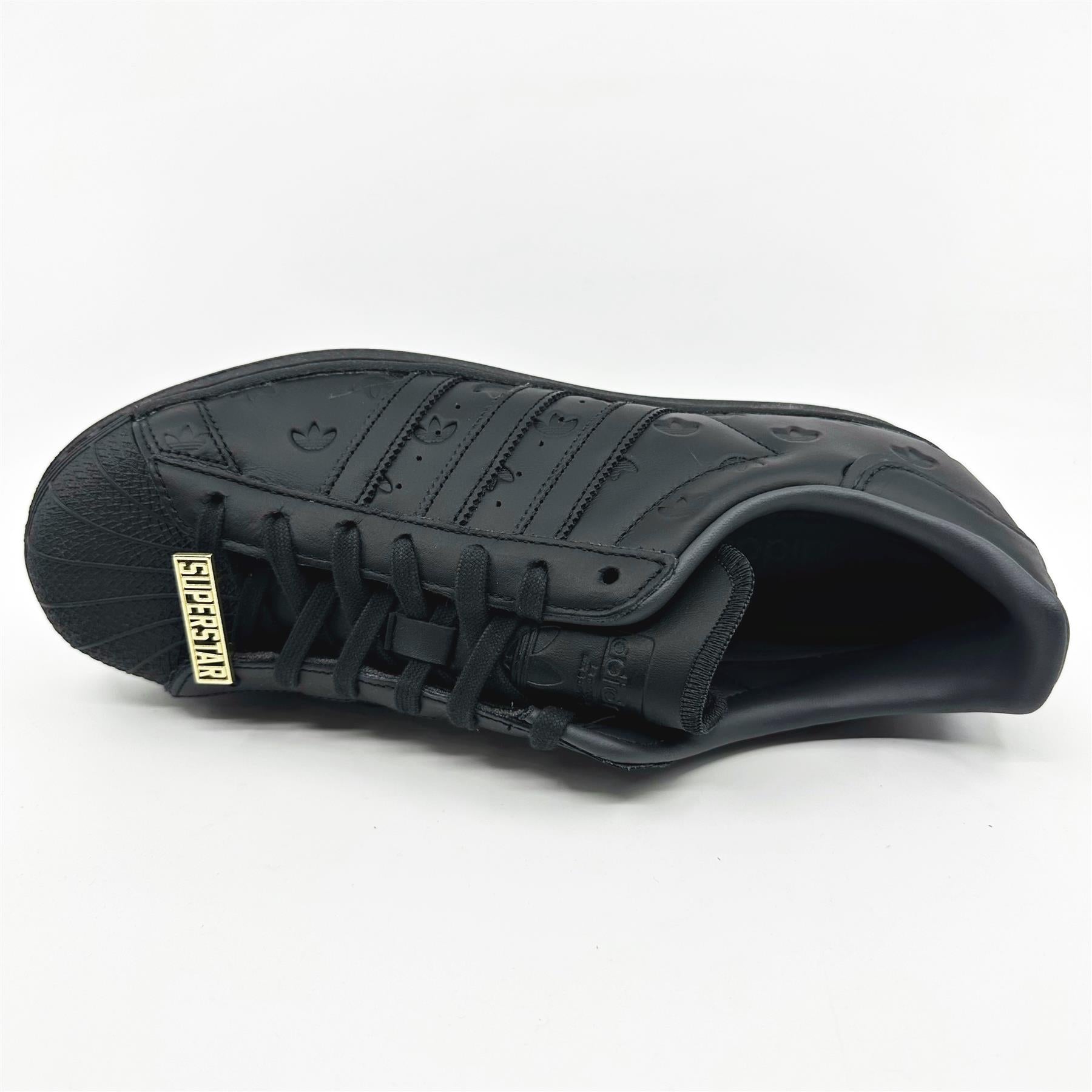 Adidas Superstar Core Black Debossed Carbon Mens Athletic Sneakers (GY0026)