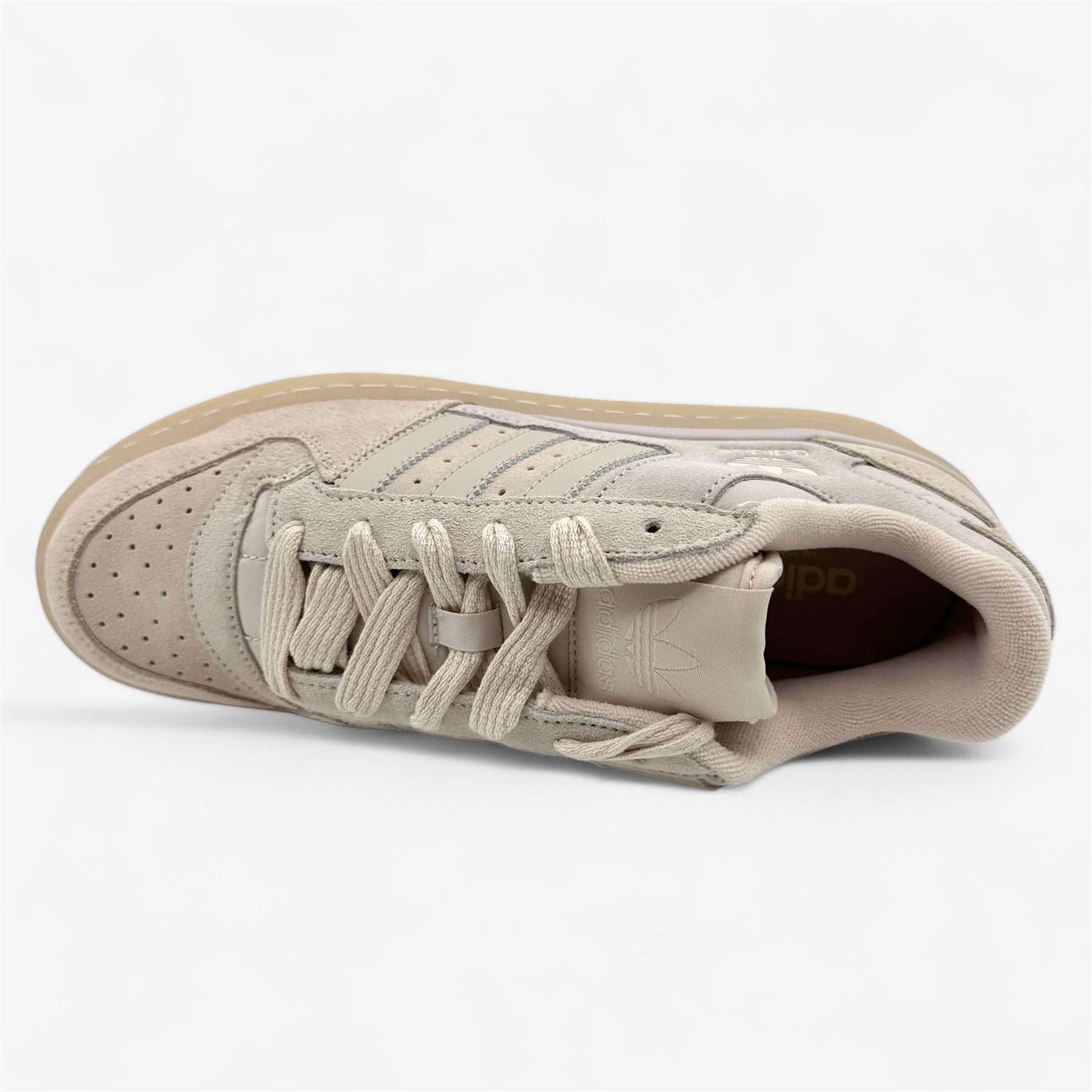 Adidas Forum Bold Stripes Putty Mauve Cream White Womens Athletic Sneaker (IF7222)