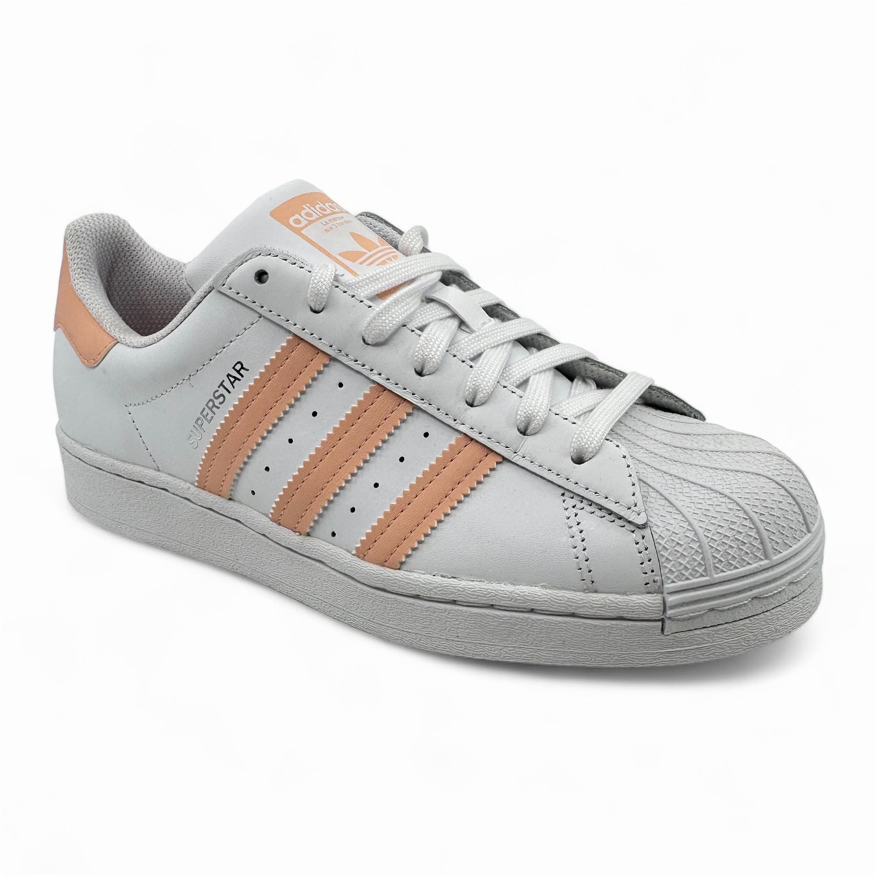 Adidas Superstar White Haze Coral Kids Size 7 Athletic Sneaker (GZ9097)