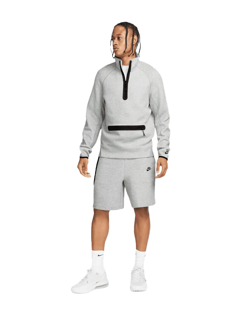 Men's Nike Sportswear Drk Gry Matte Slvr Tech Fleece Half Zip Sweatshirt (FB7998 063)