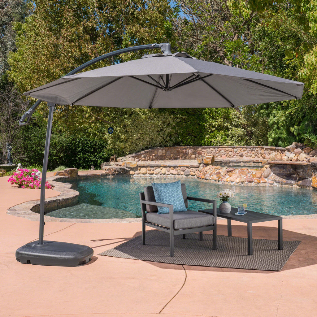 Canopy with Aluminum Pole and Dark Grey Plastic Base U159