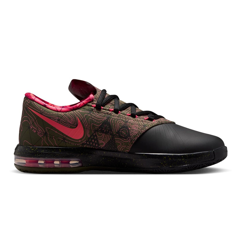 Big Kid's Nike KD VI "Meteorology" Blk/Atomic Red-Med Olive (IU1287 001)