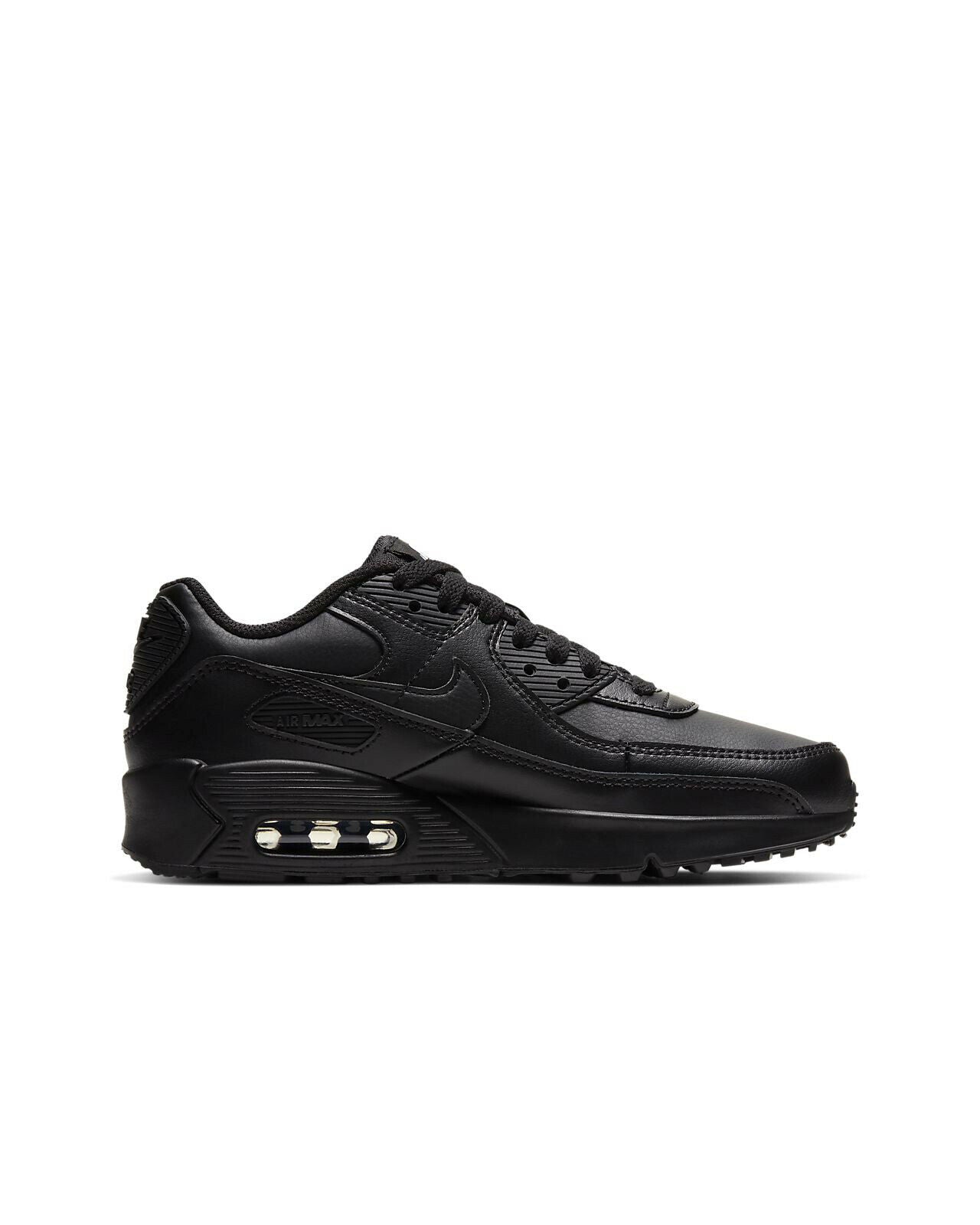 Big Kid's Nike Air Max 90 LTR Black/Black-Black-White (CD6864 001)