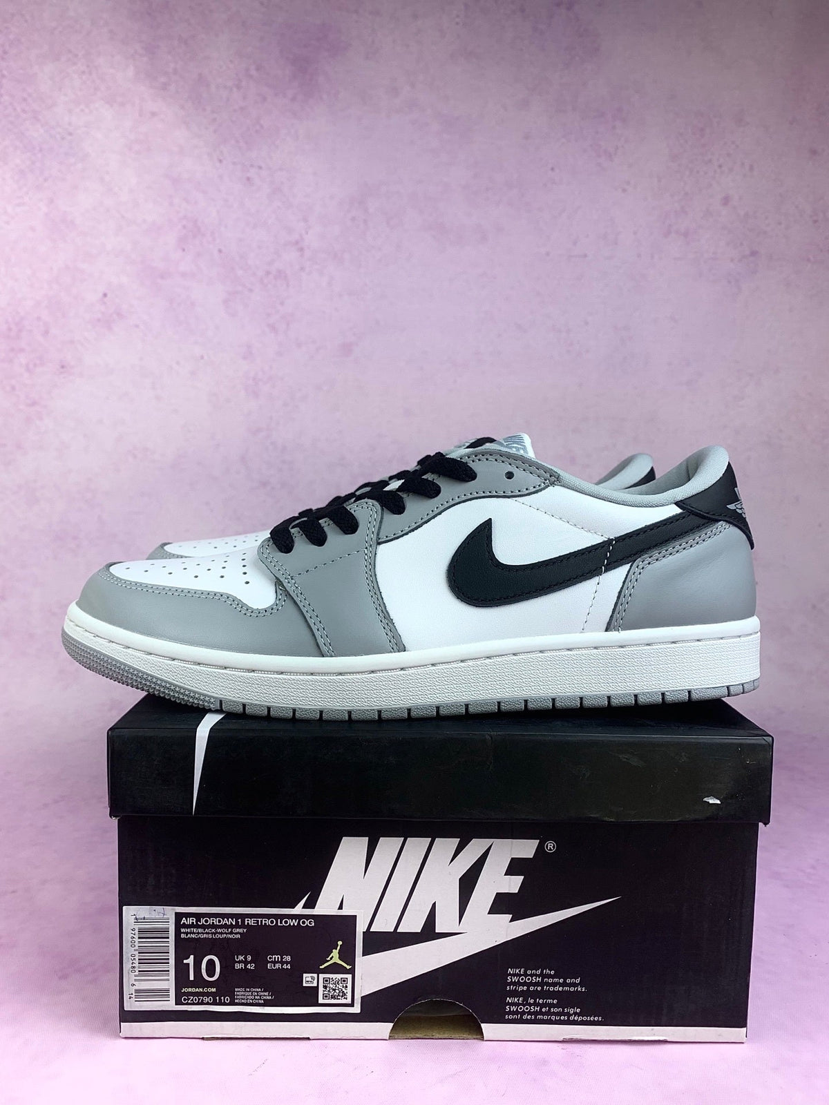 Air Jordan 1 Low Barons Wolf Grey Unisex Sneakers CZ0790-110